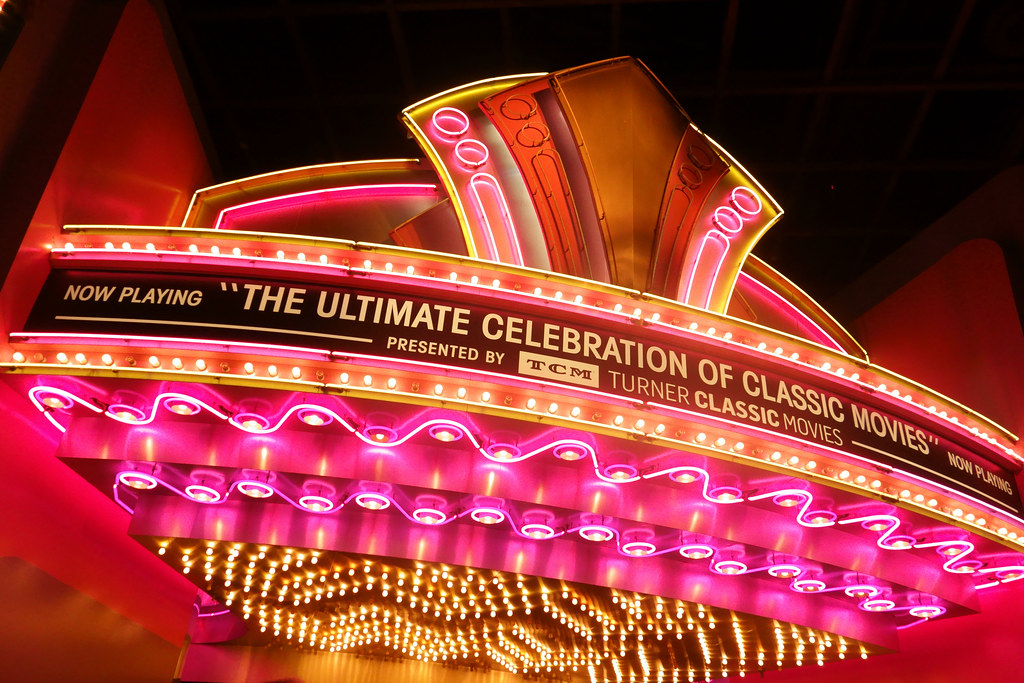 Marquee in loading area of the Great Movie Ride