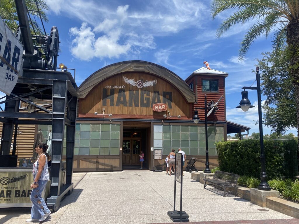 Exterior of Jock Lindsey's Hanger Bar at Disney Springs