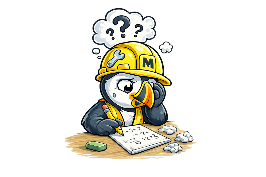 Magical Blueprint Puffin doing math instead of using our Lightning Lane Cost calculator