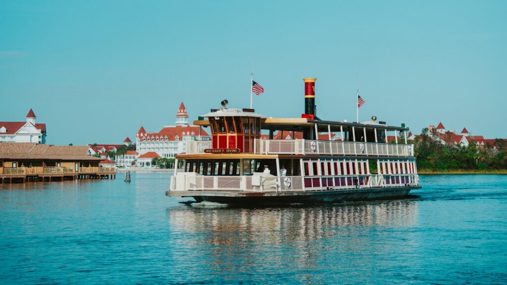 Disney World Ferry on Seven Seas Lagoon between Magic Kingdom and Ticket & Transportation Center