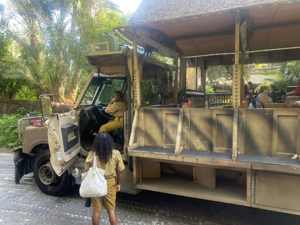 Empty Kilimanjaro Safaris Ride Vehicle