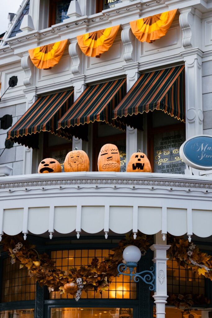 Magic Kingdom Decorated with jack o lanterns for Mickey's Not-So-Scary Halloween Party