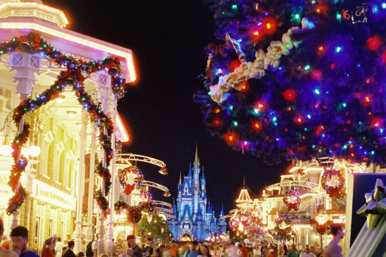Disney's magic kingdom is decked out for christmas